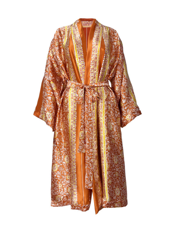 Orange Morgonrock i Siden - Ketut Riyanti - Fair Fashion från Bali - Mitzie Mee Shop