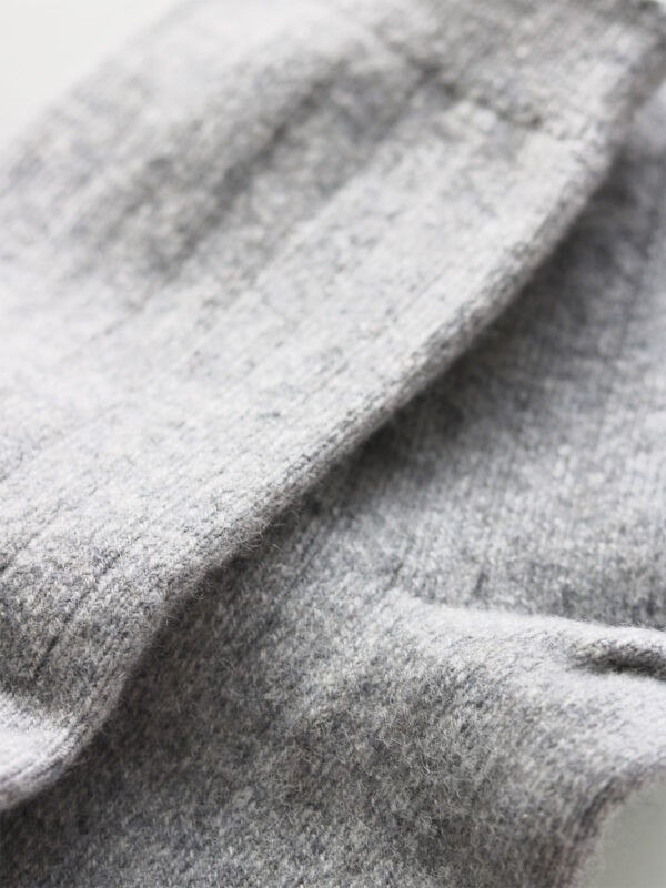 Cashmere Socks Unisex - Light Gray Rib Knit - Gobi - Mitzie Mee Shop